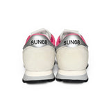 Sneaker ginnica SUN68 Teen girl in nylon e suede bianco, dettagli fuxia fluo con lacci