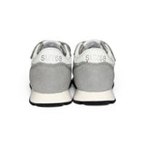Sneakers ginniche SUN68 baby girl in suede grigio e nylon silver con velcri
