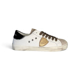 Sneakers PHILIPPE MODEL junior PARIS in pelle bianca/suede beige/velluto nero