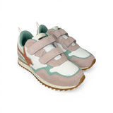 Sneakers ginniche W6YZ in suede rosa/tiffany e tessuto tecnico bianco con velcri