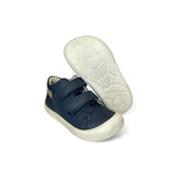 Sneakers Primi Passi BAREFOOT NATURINO in pelle blu navy con velcri