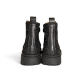 Stivaletti chelsea DIANETTI in pelle nera/glitter nero con elastico e zip interna