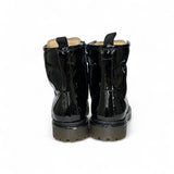 Anfibi LUNELLA in vernice con lacci e zip interna