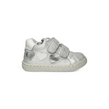 Sneakers primi passi BALOCCHI in pelle metallizzata silver con velcri