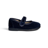 Bebè/Ballerina BATILAS in velluto blu navy con velcro