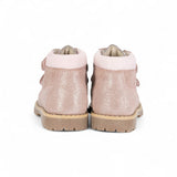 SCARPONCINI BALOCCHI in nubuk glitterato rosa con velcri