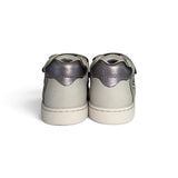 Sneakers primi passi BALOCCHI in nubuk grigio/glitter antracite con velcri