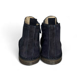 Stivaletti LESCOUCOU stile inglese in suede blu navy con elastico e zip interna