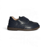 Polacchini stile inglese LESCOUCOU in pelle blu navy con laccio