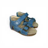 Sandali Primi Passi FALCOTTO in pelle azzurro con fibbia e strap