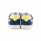 SNEAKERS PRIMI PASSI BALOCCHI in suede stampa jeans, nylon mesh blu navy con velcri