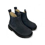 Stivaletti LESCOUCOU in nubuk blu con elastico e zip interna