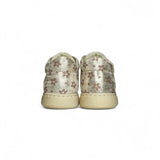 Sneakers primi passi FALCOTTO in suede laminato oro/stampa fiorellini con velcri