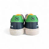 Sneakers NATURINO in pelle e suede blu/grigio/senape con velcri