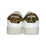 Sneakers SUN68 street girl in pelle bianca e suede maculato con lacci