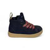 Polacchino PANCHIC in suede blu navy con lacci e cerniera