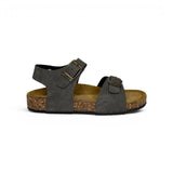 Sandali BIOFASHION in ecopelle grigio scuro con fibbie