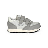 Sneakers ginniche SUN68 baby girl in suede grigio e nylon silver con velcri