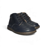 Polacchini stile inglese LESCOUCOU in pelle blu navy con laccio