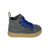 Polacchino PANCHIC in suede antracite con lacci e cerniera