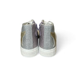 Sneakers NATURINO YLFAS mid in tessuto glitter multicolors con lacci e zip laterale