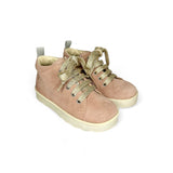 Sneakers primi passi FALCOTTO in suede rosa con lacci e zip laterale