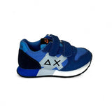 SNEAKER GINNICA SUN68 Baby boy in suede navy e nylon royal con velcri
