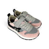 Sneakers ginniche SUN68 kid girl in suede e nylon rosa/grigio/nero con velcro e lacci elastici (Copia)