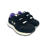 SNEAKER GINNICA SUN68 Baby girl in suede e nylon neri con velcri
