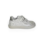 Sneakers primi passi BALOCCHI in pelle stampata silver/suede grigio con velcri