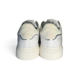 Sneakers PHILIPPE MODEL junior TEMPLE in pelle bianca e glitter bianco