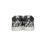 Sneakers primi passi BALOCCHI in nubuk e pelle metallizzata antracite/maculato con velcri