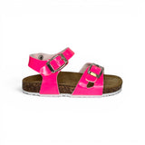 Sandali BIOFASHION in ecopelle fuxia fluo con fibbie