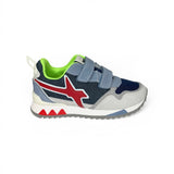 Sneakers ginniche W6YZ in suede grigio/azzurro e tessuto tecnico blu con velcri