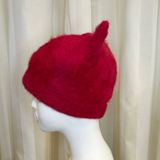 Cappello rosso "gattino" CAPOCUBO in misto lana e angora