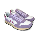Sneaker ginnica SUN68 Teen girl in nylon bianco e suede lilla con lacci