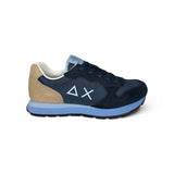 Sneaker ginnica SUN68 Teen boy blu navy/beige in suede e nylon con lacci