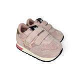 Sneakers ginniche SUN68 First Step girl in suede e velluto rosa con velcro