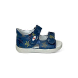 Sandali Primi Passi FALCOTTO in pelle blu/stampa tartarughe con strap