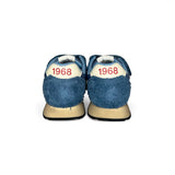 Sneakers ginniche SUN68 baby boy in suede effetto vintage e nylon avio con velcri