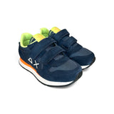 Sneakers ginniche SUN68 Kid boy in suede e nylon blu con velcri