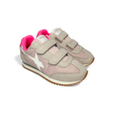 Sneakers ginniche W6YZ in suede e tessuto tecnico rosa con velcri