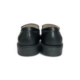 Mocassini LESCOUCOU in pelle nera con frangia