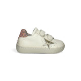 Sneakers primi passi LESCOUCOU pelle burro e glitter con velcri