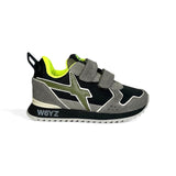 Sneakers ginniche W6YZ in tessuto tecnico e suede grigio/nero con velcri