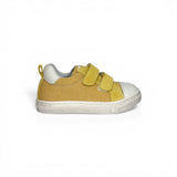Sneakers primi passi BALOCCHI in canvas e suede giallo/pelle bianca con velcri