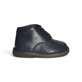 Polacchini stile inglese LESCOUCOU in pelle blu navy con laccio
