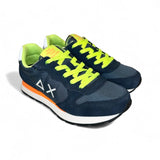 Sneaker ginnica SUN68 Teen boy in suede e nylon navy con lacci