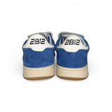 Sneakers 2B12 in suede royal blue con velcri